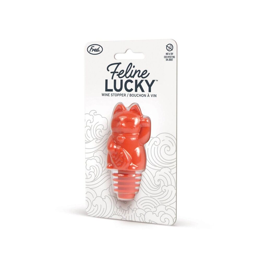 🆕 Fred Feline Lucky Cat Bottle Stopper 😻